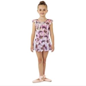 Y2K Duck Crossing VTG Velvet Leotard Dance Dress Glitter Crowns Airbrush Size CS